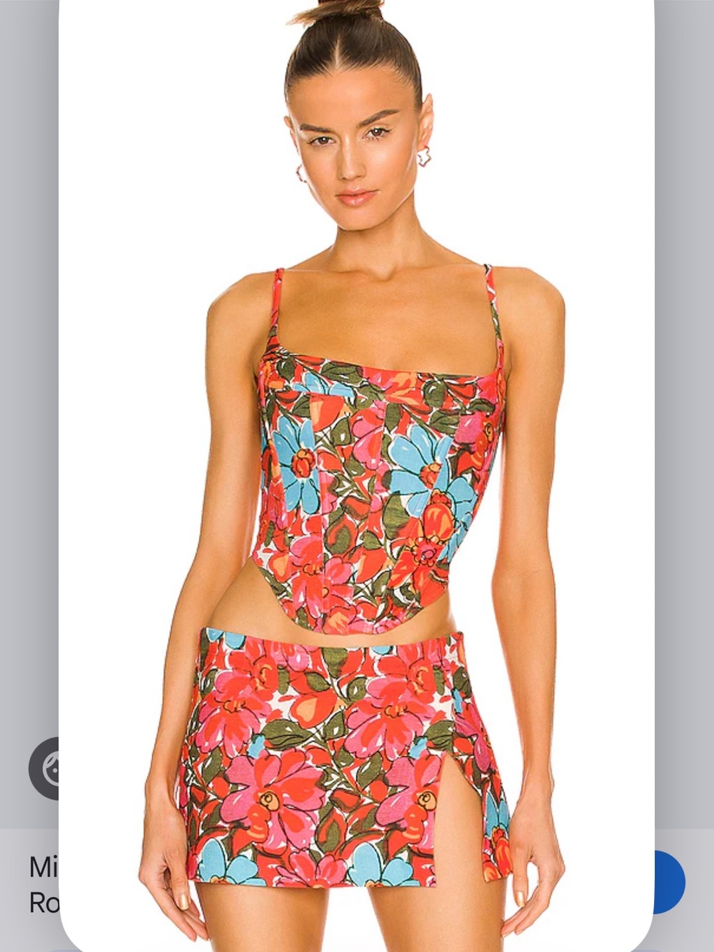 miaou corset and skirt set in Parisian flower rouge
